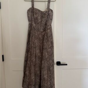 Bardot Brown Leopard Print Midi Dress